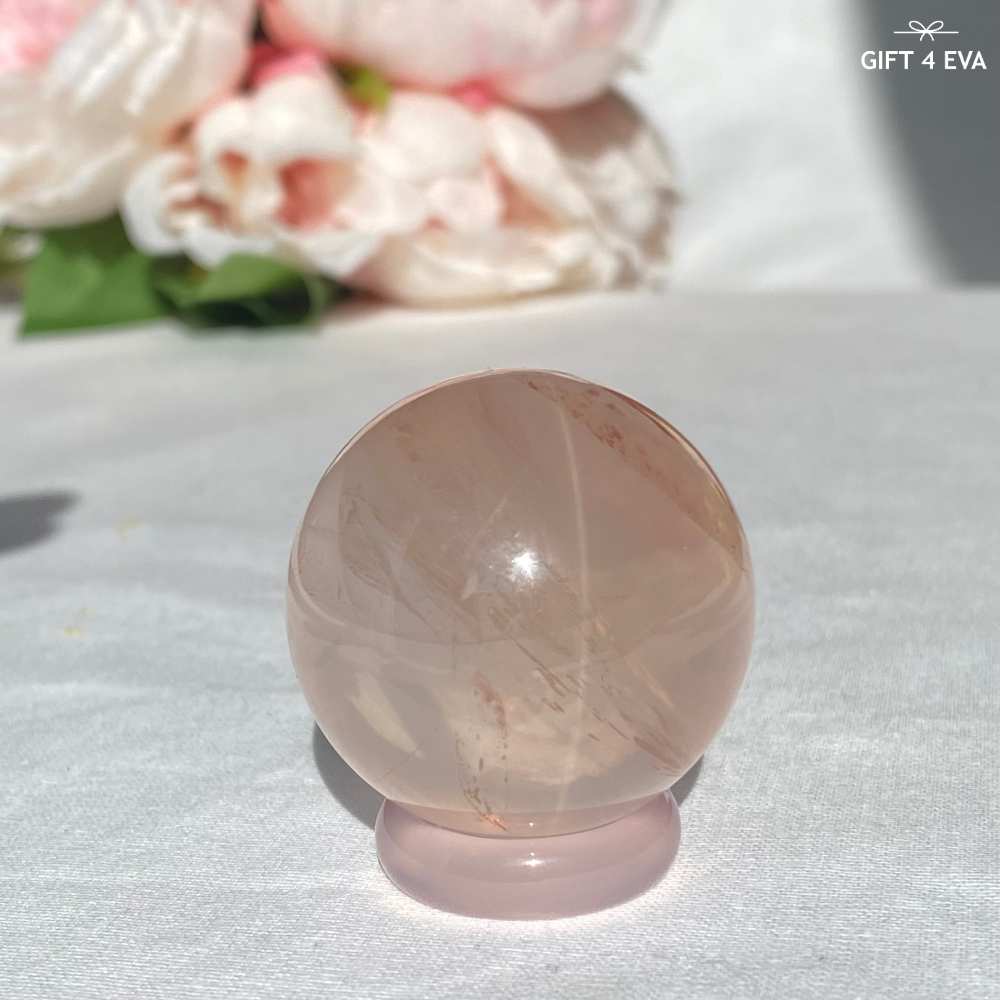 Rose Quartz With Golden Healer Sphere