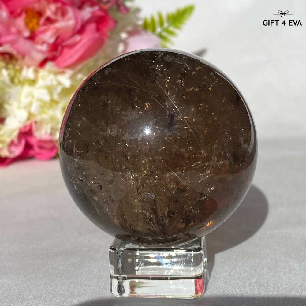 Smoky Rutile Quartz Sphere 59MM