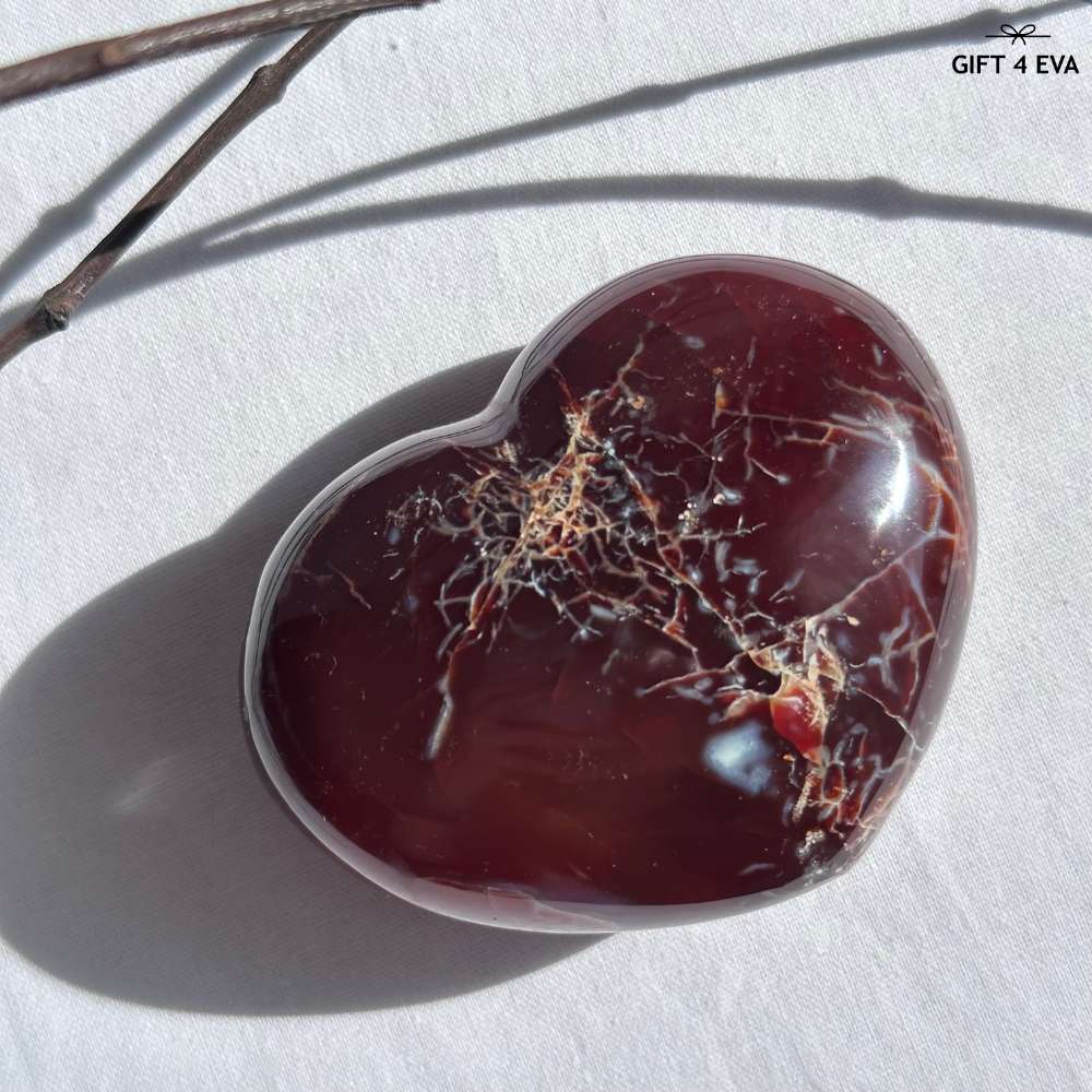 Carnelian Puffy Heart