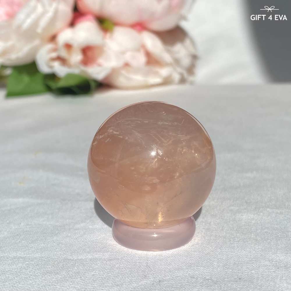 Rose Quartz With Golden Healer Sphere