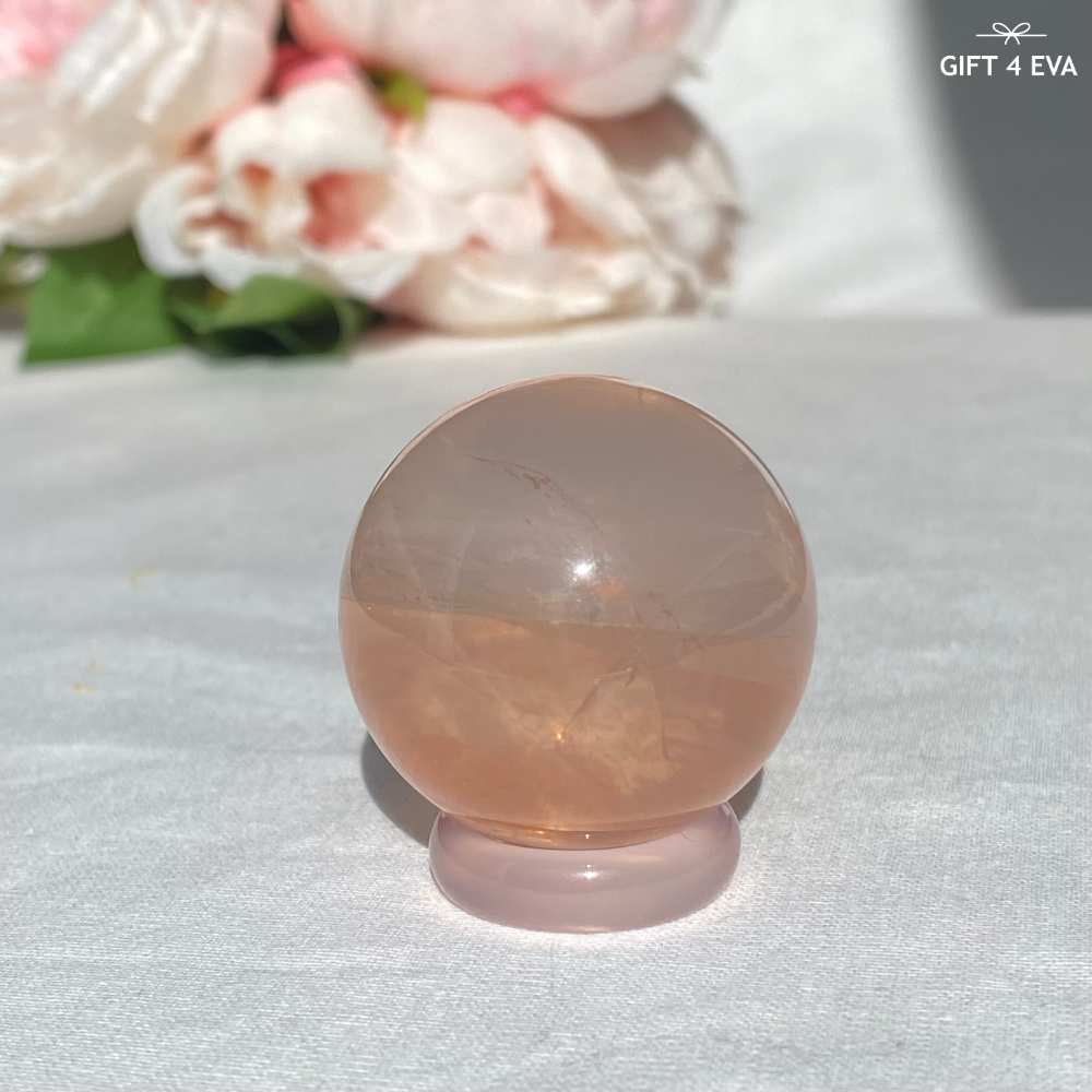 Rose Quartz With Golden Healer Sphere