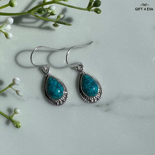 Turquoise 925 Silver Earrings