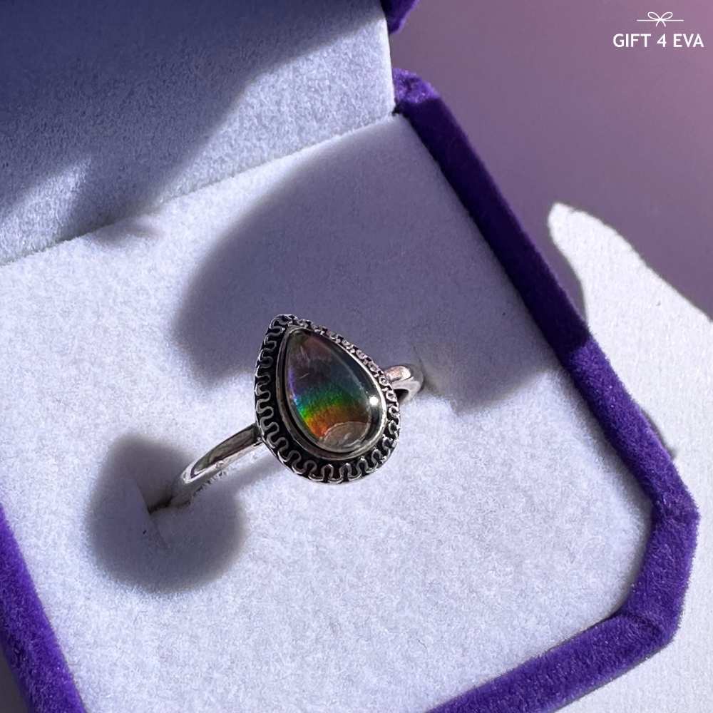 Eden Ammolite 925 Silver Adjustable Ring