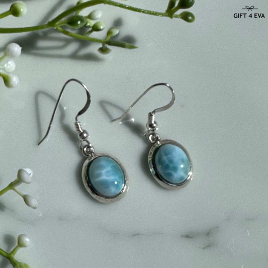 Larimar 925 Silver Earrings