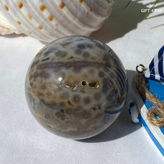 Orbicular Ocean Jasper Sphere 65MM