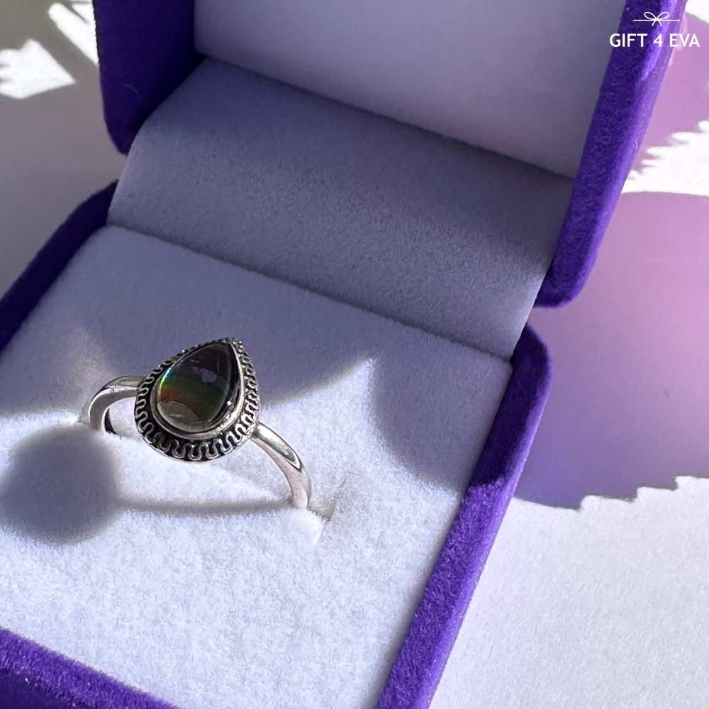 Eden Ammolite 925 Silver Adjustable Ring