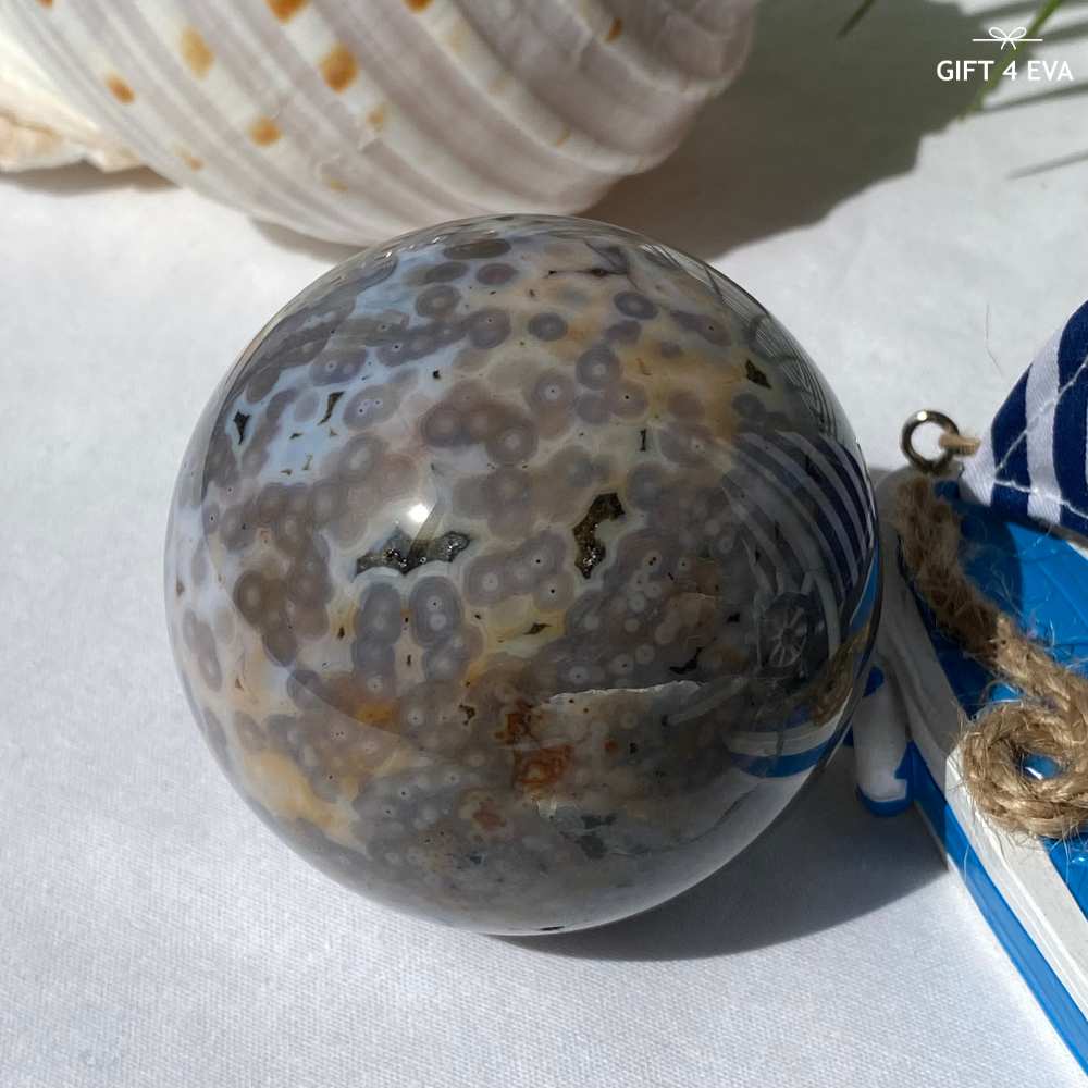 Orbicular Ocean Jasper Sphere 65MM