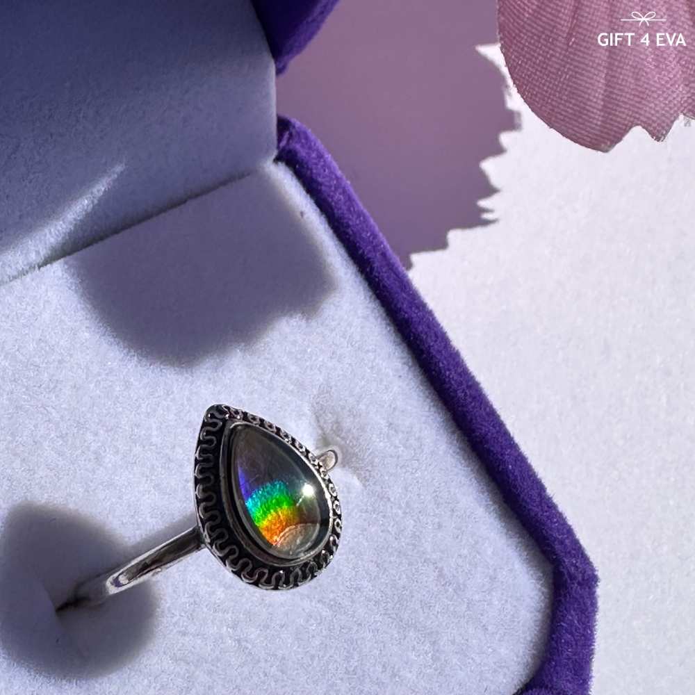 Eden Ammolite 925 Silver Adjustable Ring