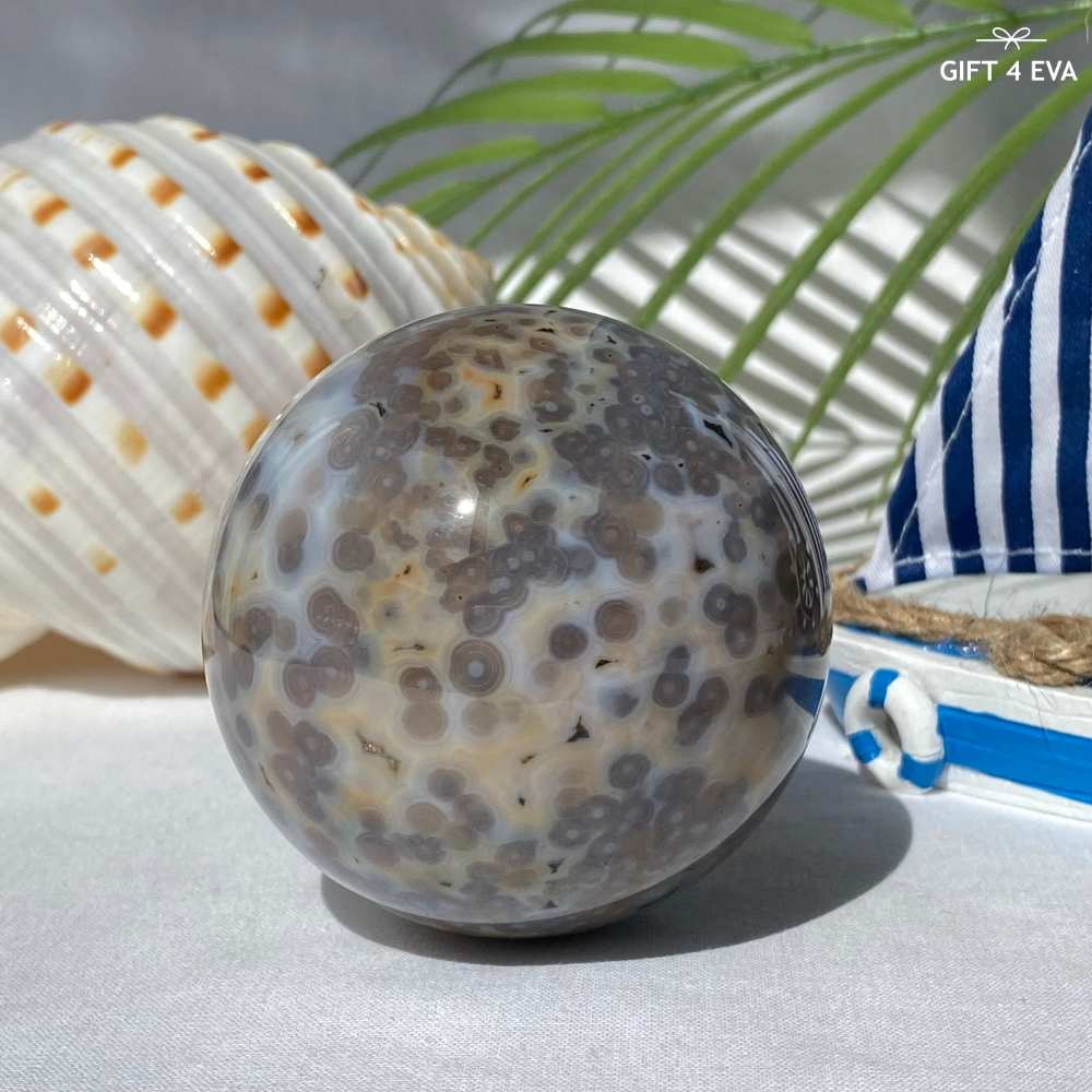 Orbicular Ocean Jasper Sphere 65MM