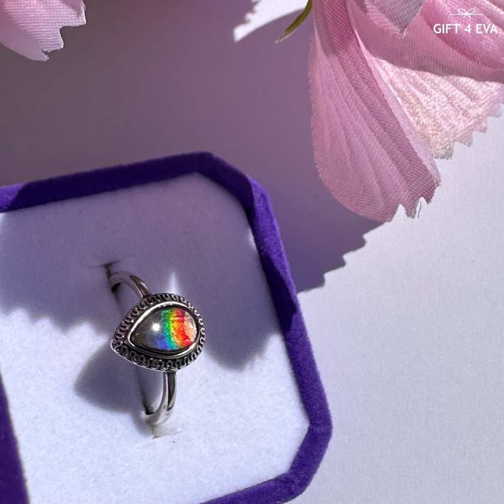 Eden Ammolite 925 Silver Adjustable Ring