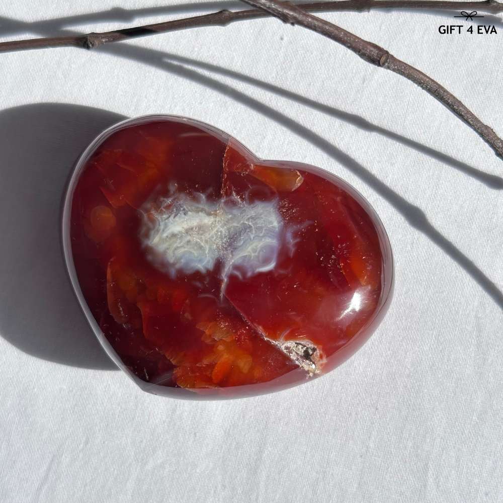 Carnelian Puffy Heart