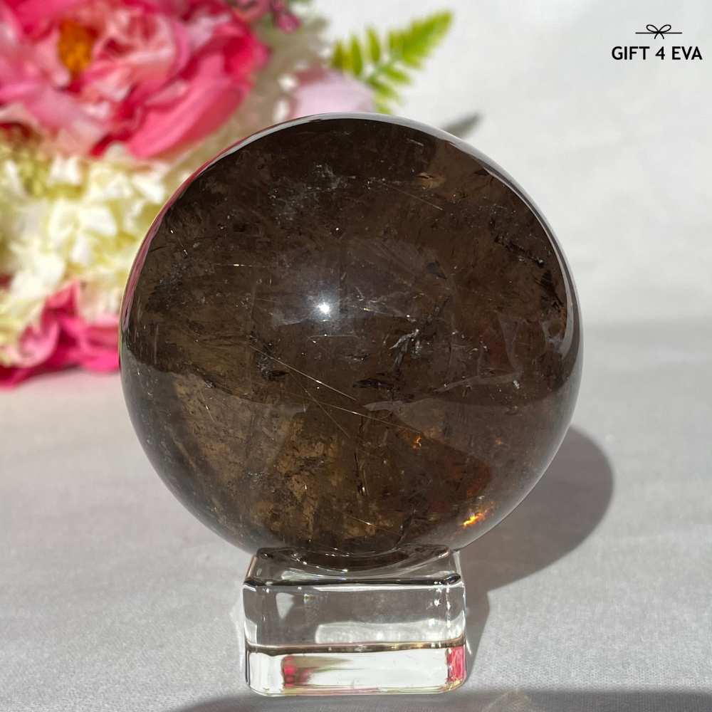 Smoky Rutile Quartz Sphere 59MM