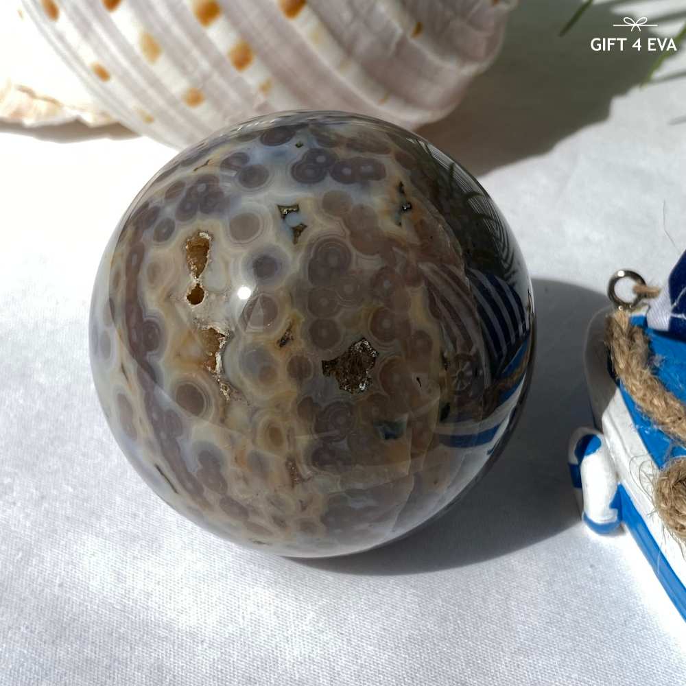 Orbicular Ocean Jasper Sphere 65MM