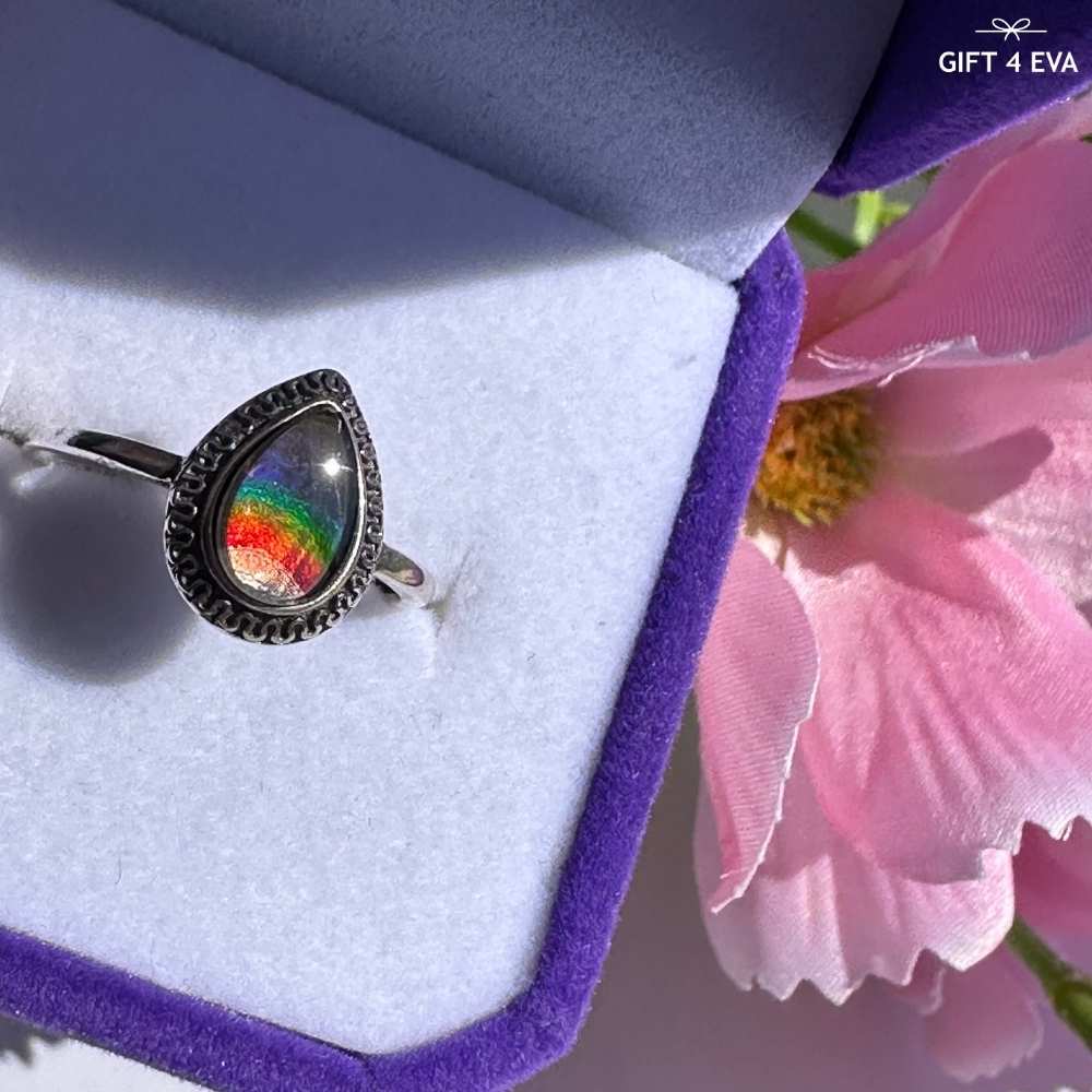 Eden Ammolite 925 Silver Adjustable Ring