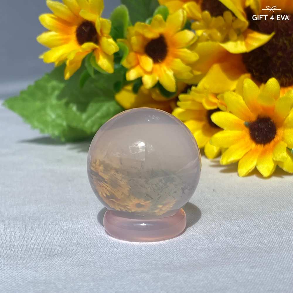 Rose Quartz Sphere - Double Asterism