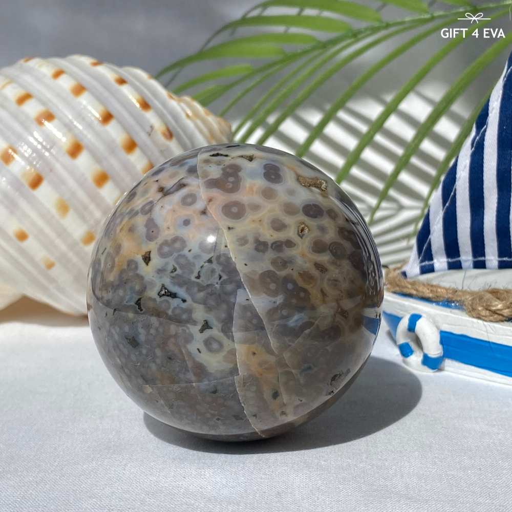 Orbicular Ocean Jasper Sphere 65MM