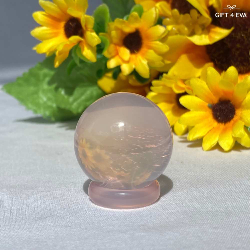 Rose Quartz Sphere - Double Asterism