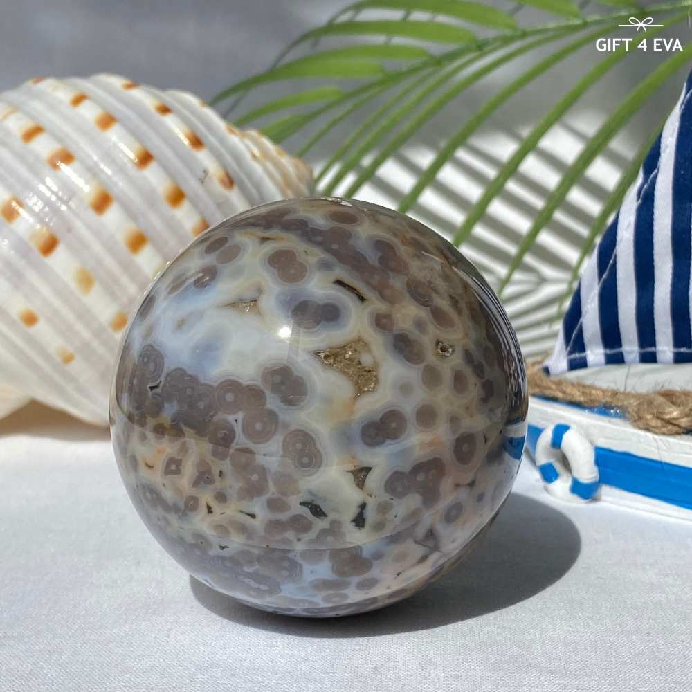 Orbicular Ocean Jasper Sphere 65MM