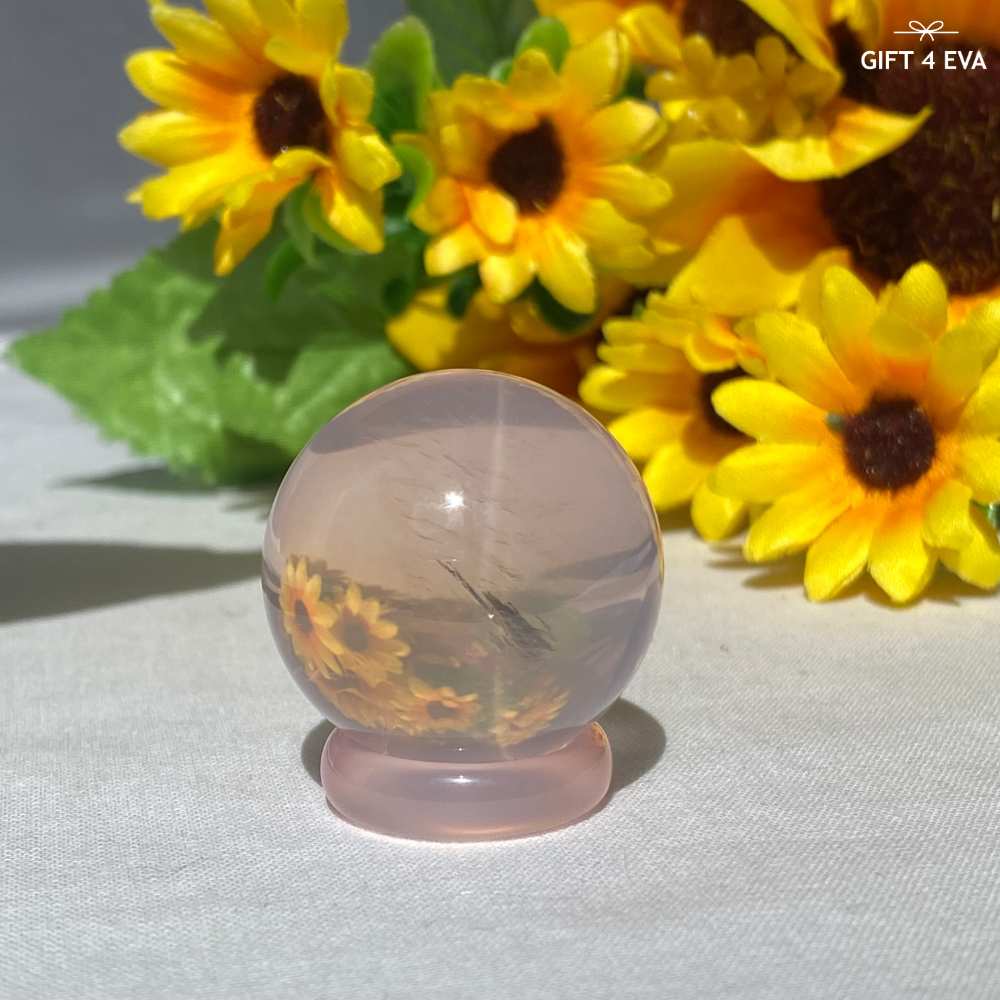 Rose Quartz Sphere - Double Asterism