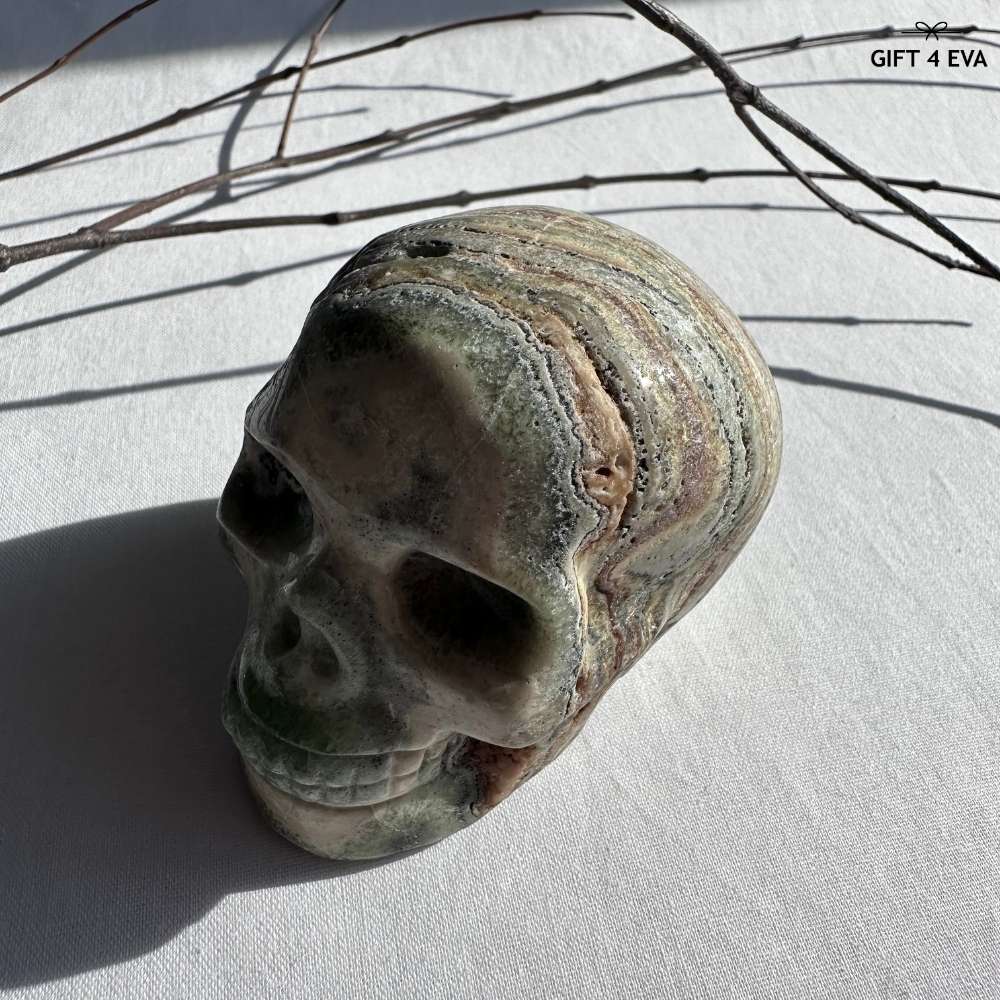 Green Onyx Skull