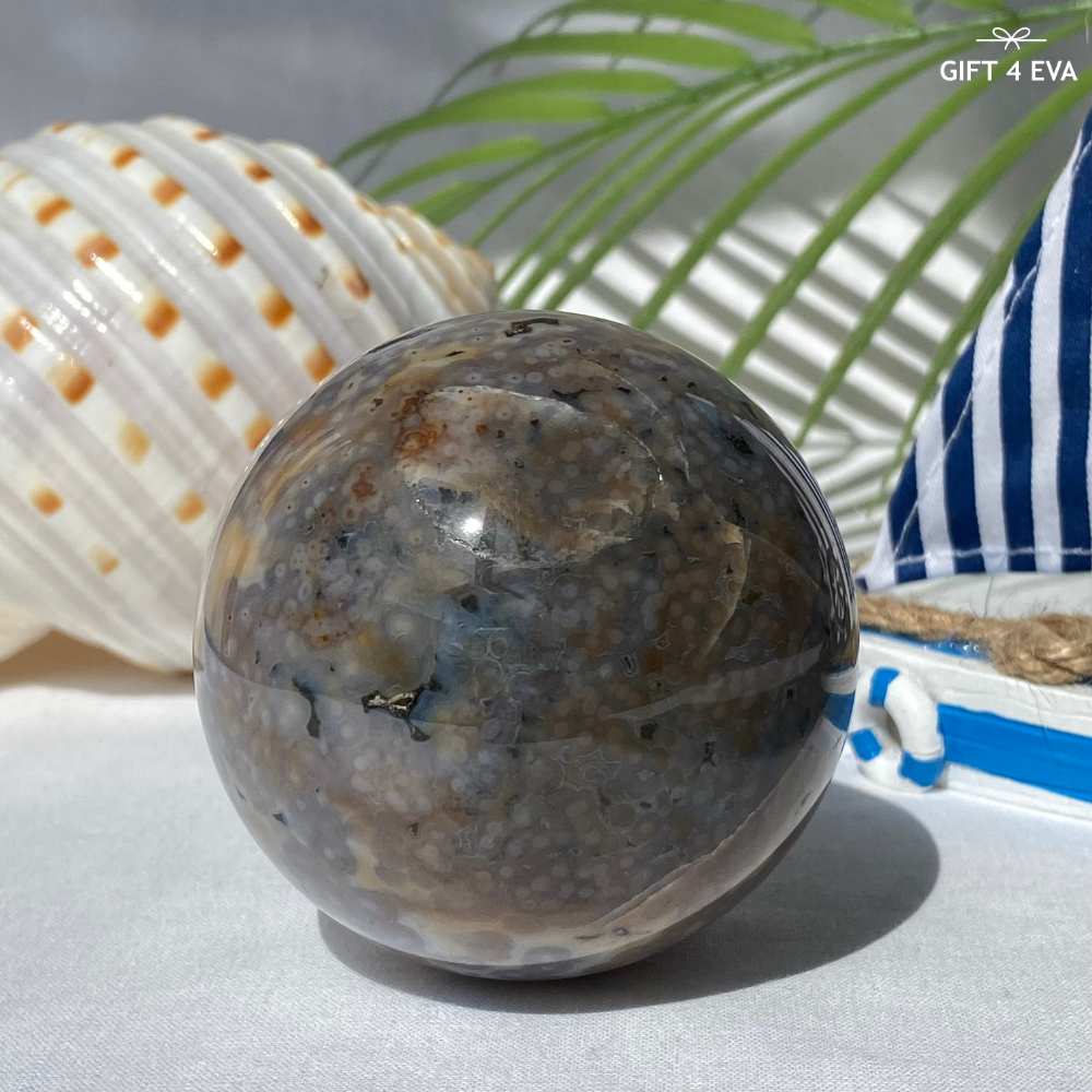 Orbicular Ocean Jasper Sphere 65MM