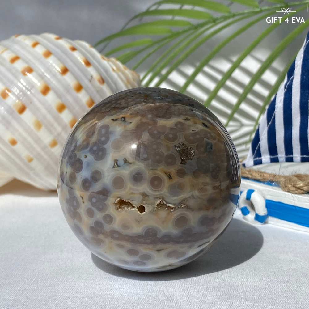 Orbicular Ocean Jasper Sphere 65MM