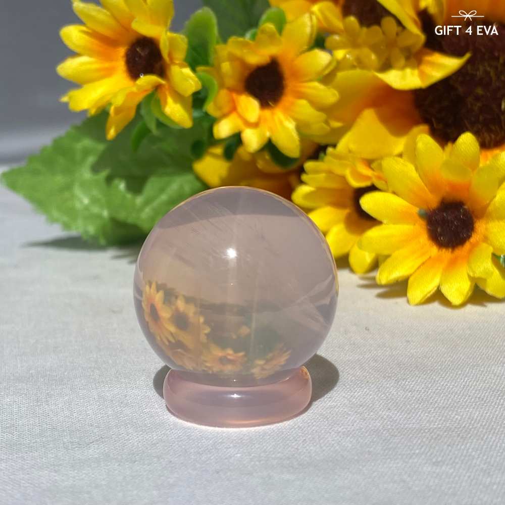 Rose Quartz Sphere - Double Asterism