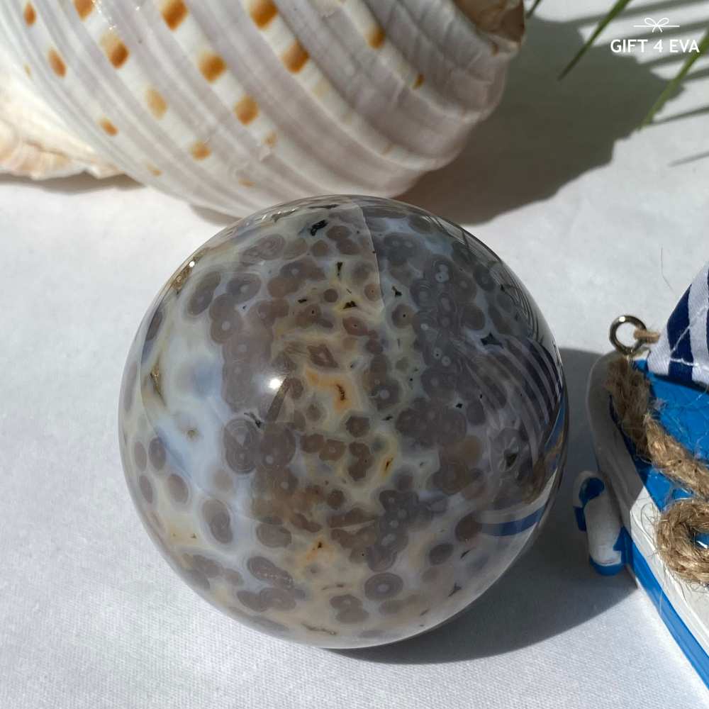 Orbicular Ocean Jasper Sphere 65MM