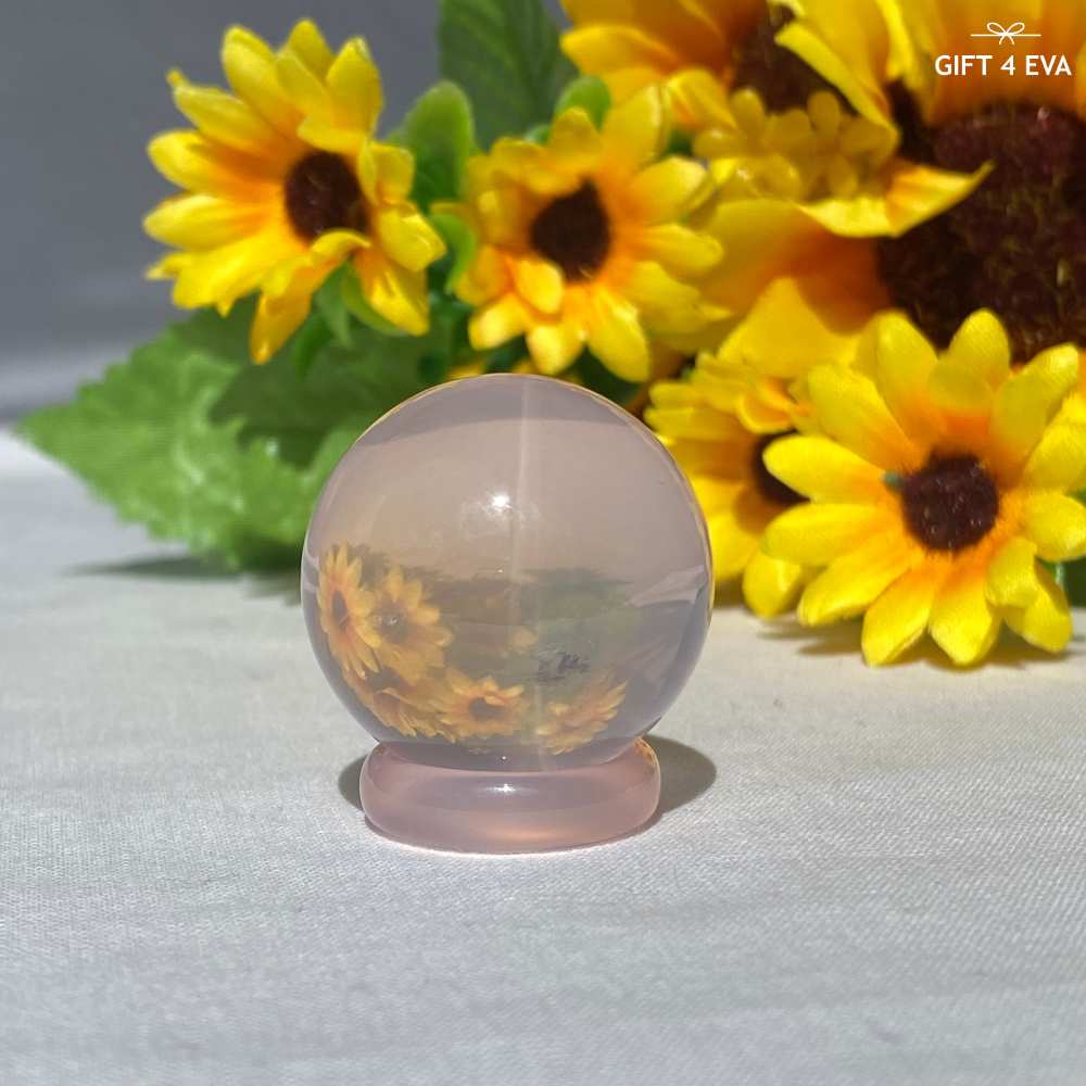 Rose Quartz Sphere - Double Asterism