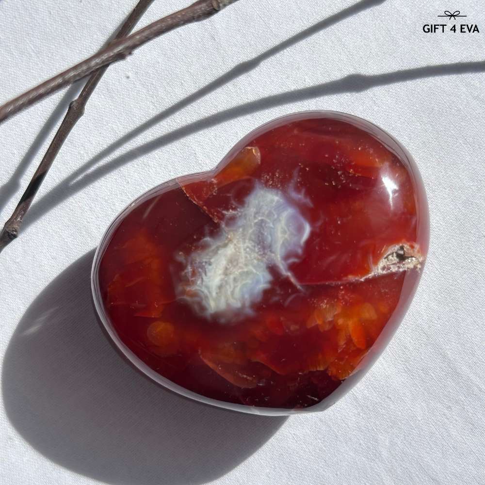 Carnelian Puffy Heart