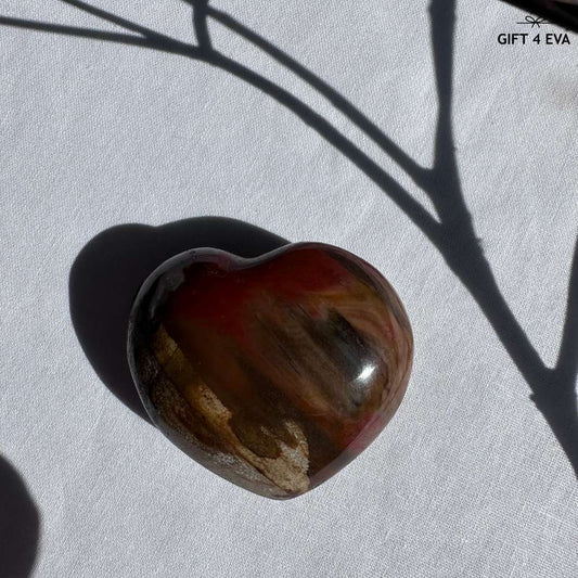 Petrified Wood Puffy Heart