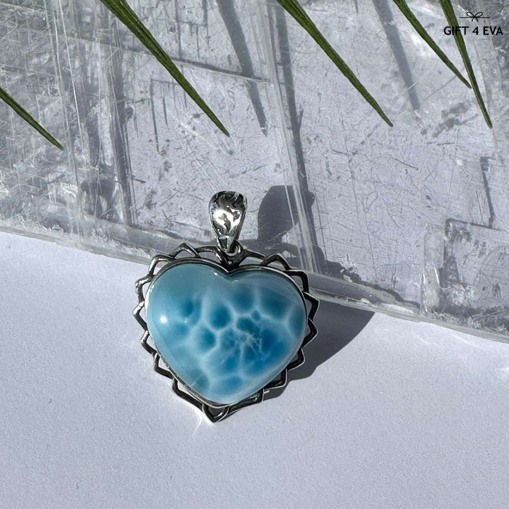 Larimar Heart 925 Silver Pendant