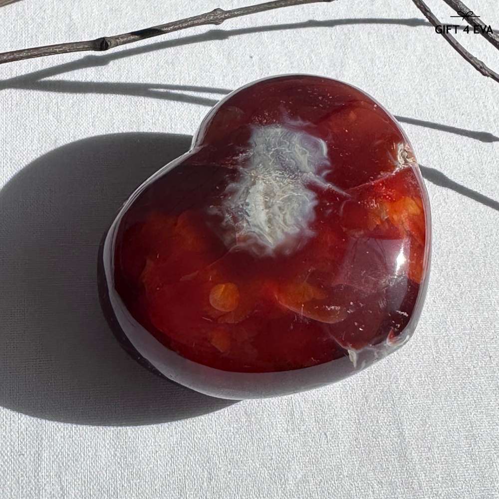 Carnelian Puffy Heart