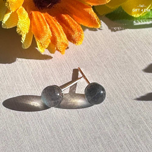 Labradorite 925 Silver Stud Earrings