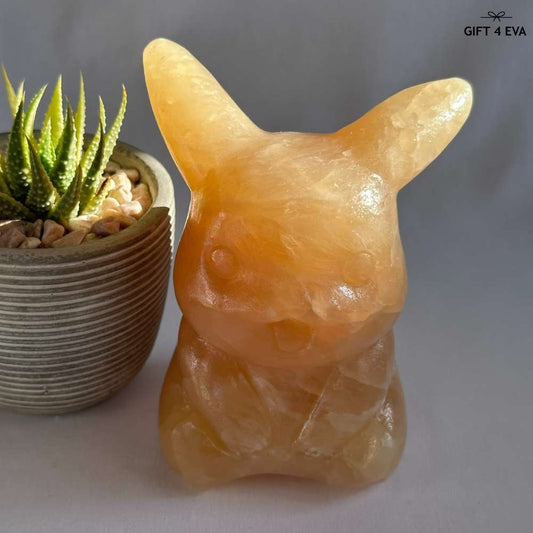 Yellow Calcite Pikachu - Large