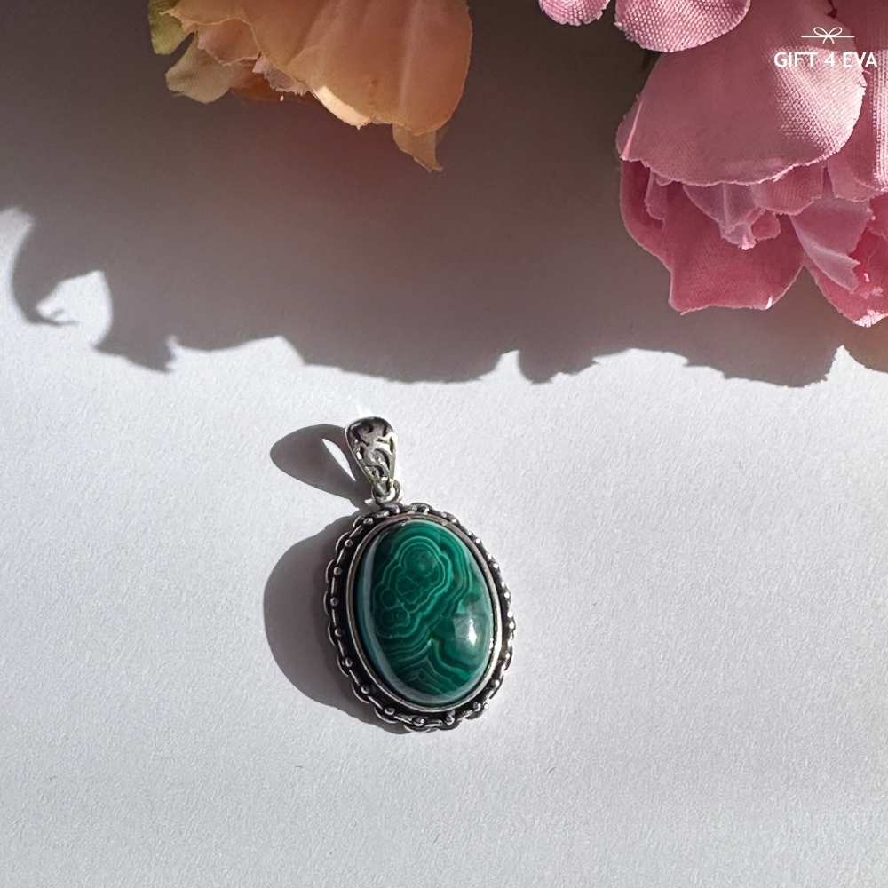 Celine Malachite 925 Silver Pendant