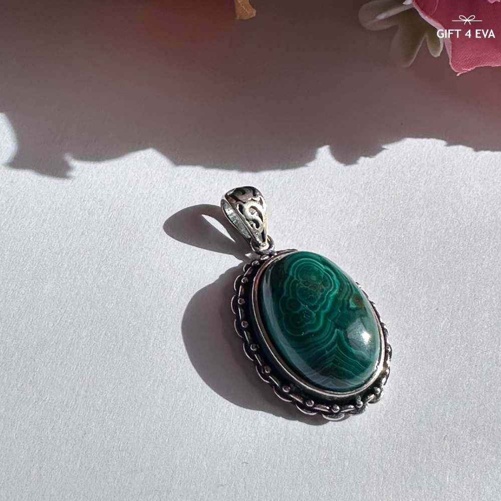 Celine Malachite 925 Silver Pendant