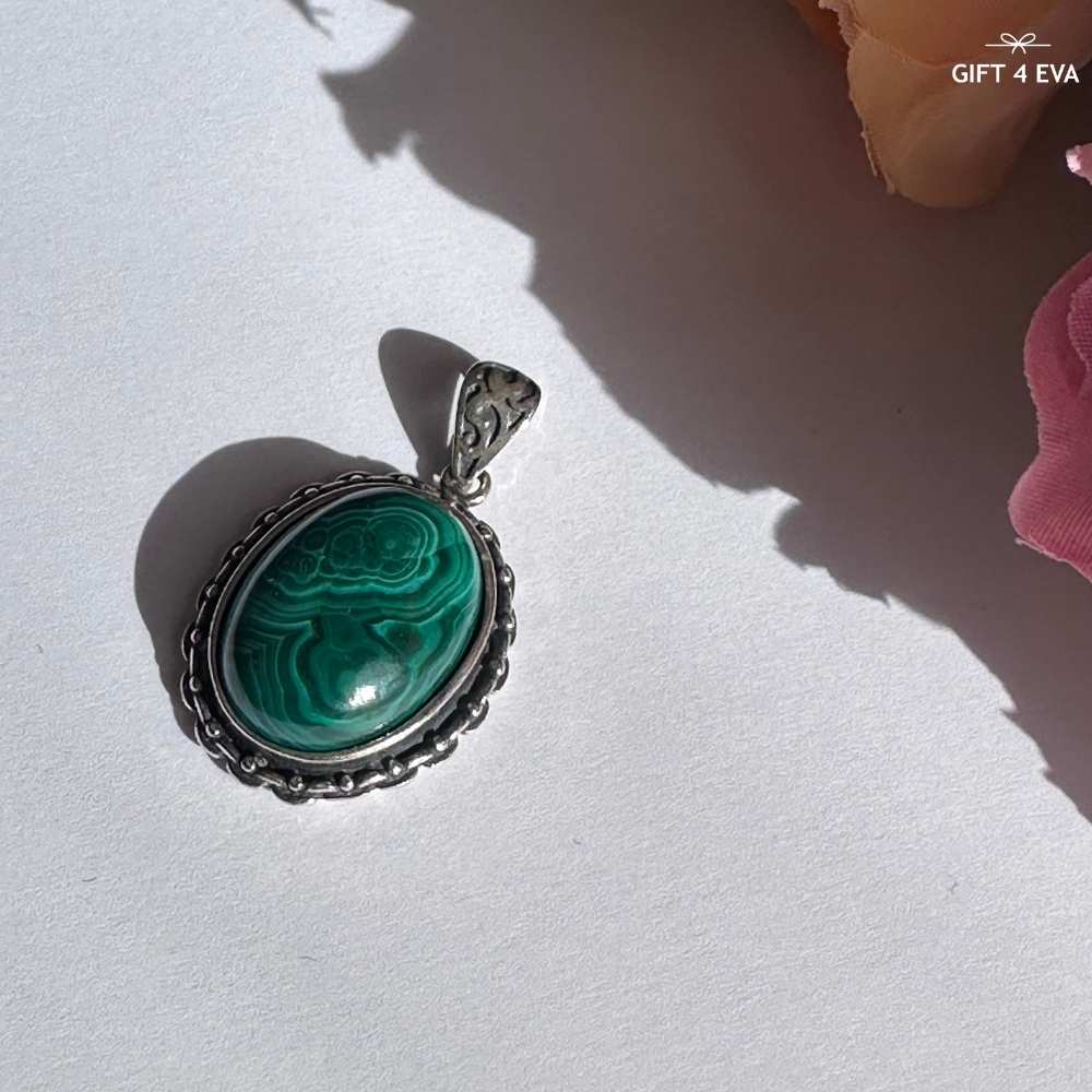 Celine Malachite 925 Silver Pendant