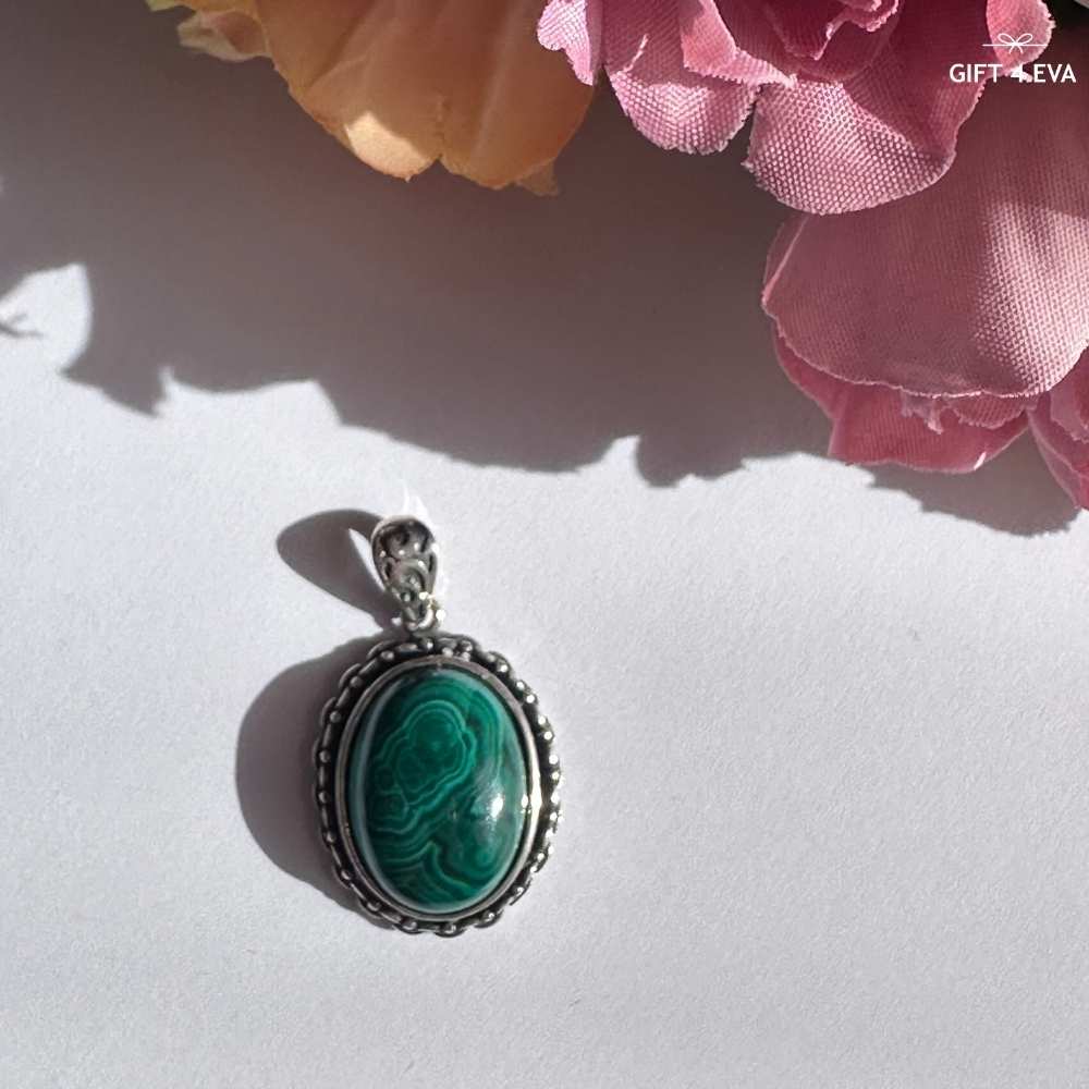 Celine Malachite 925 Silver Pendant