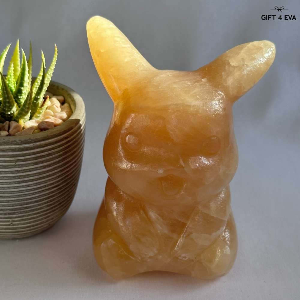 Yellow Calcite Pikachu - Large