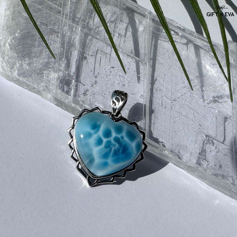 Larimar Heart 925 Silver Pendant