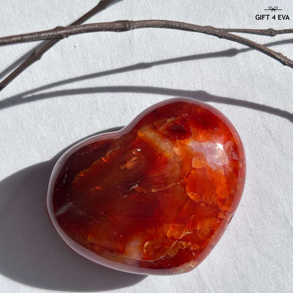 Carnelian Puffy Heart