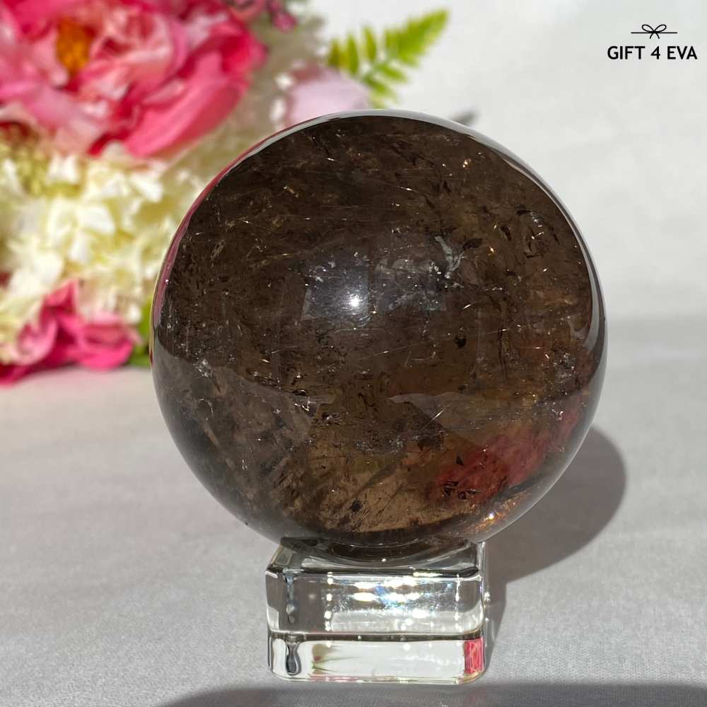 Smoky Rutile Quartz Sphere 59MM