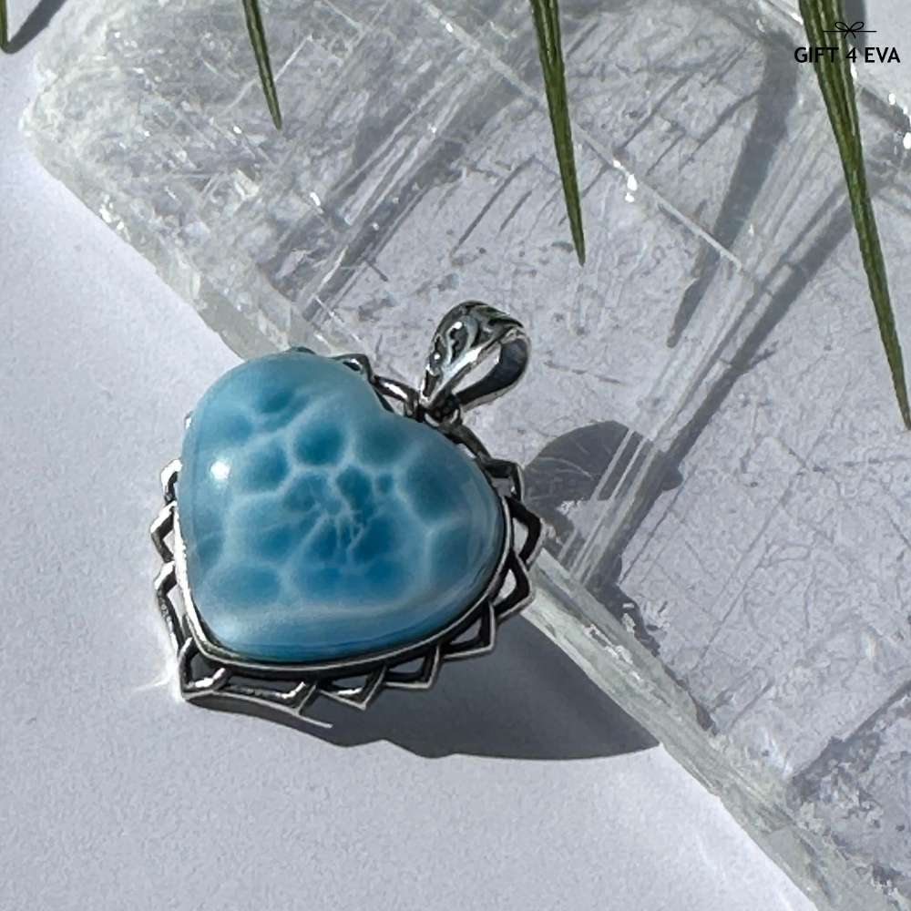 Larimar Heart 925 Silver Pendant