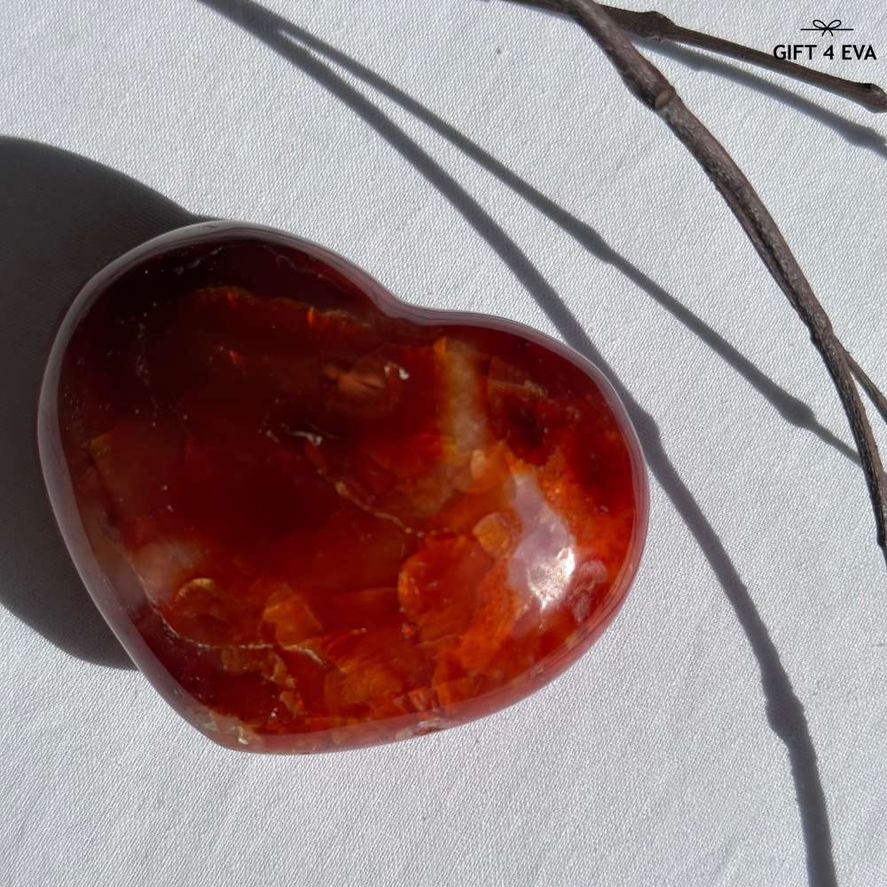 Carnelian Puffy Heart