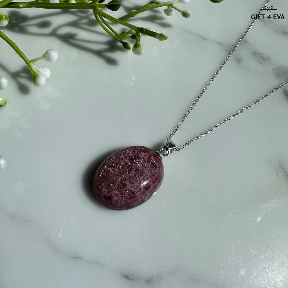 Strawberry Quartz 925 Silver Pendant Necklace