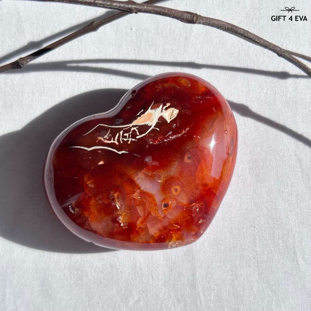 Carnelian Puffy Heart