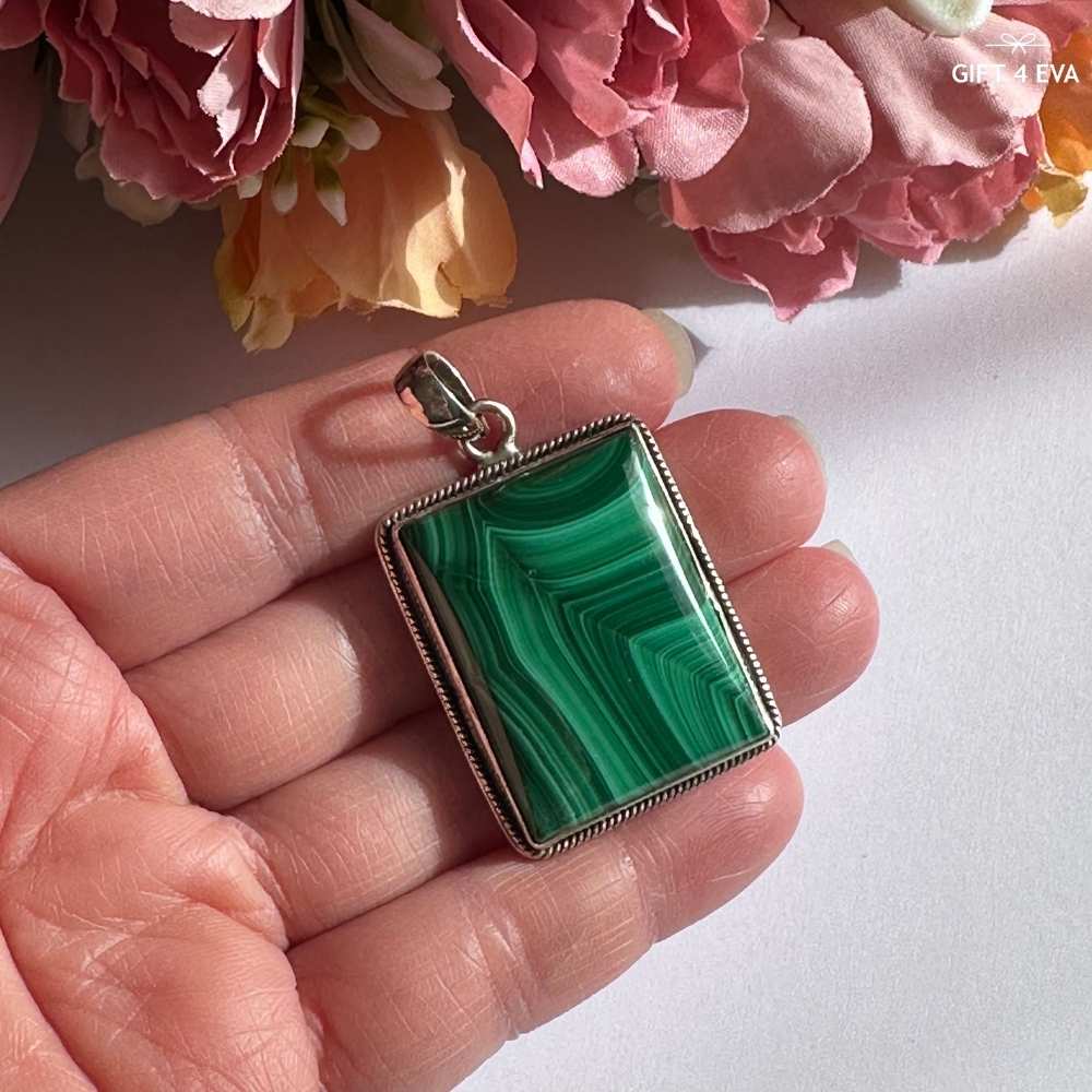 Heather Malachite 925 Silver Pendant