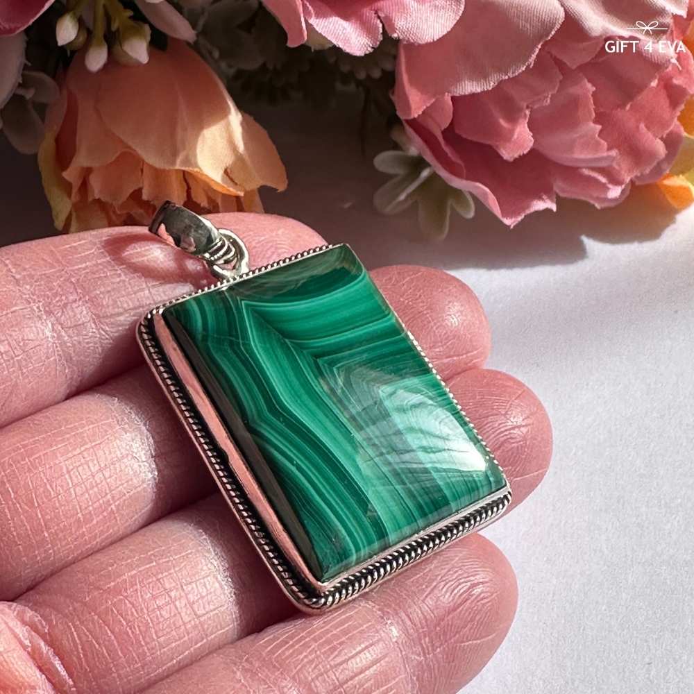 Heather Malachite 925 Silver Pendant