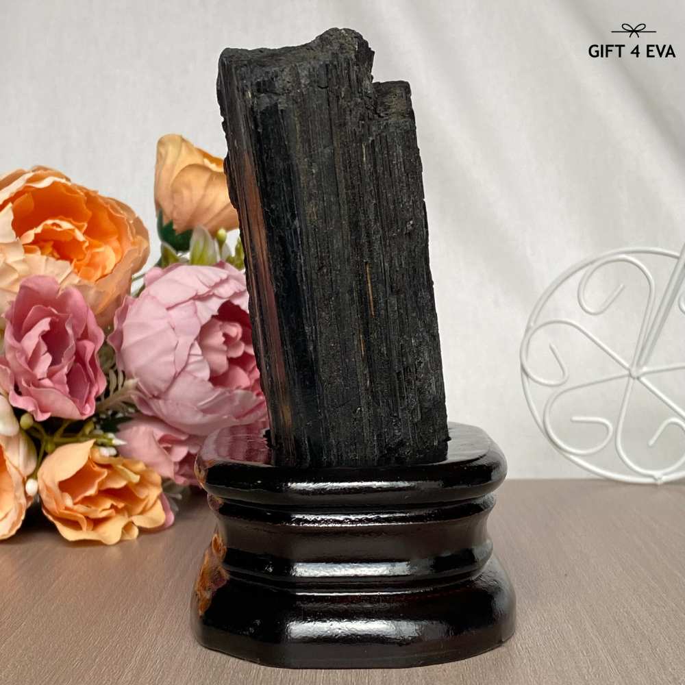 Raw Black Tourmaline with Stand 702G